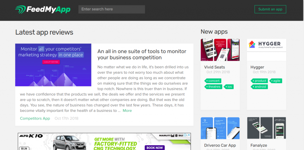 FeedMyApp is a app review platform that comes in handy when you create an App