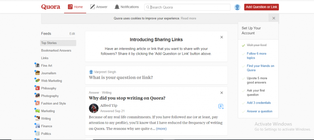 Step 1 for How to use Quora for Market Research to create a mobile App