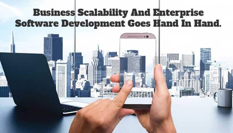 Enterprise software development company building discussing scalability