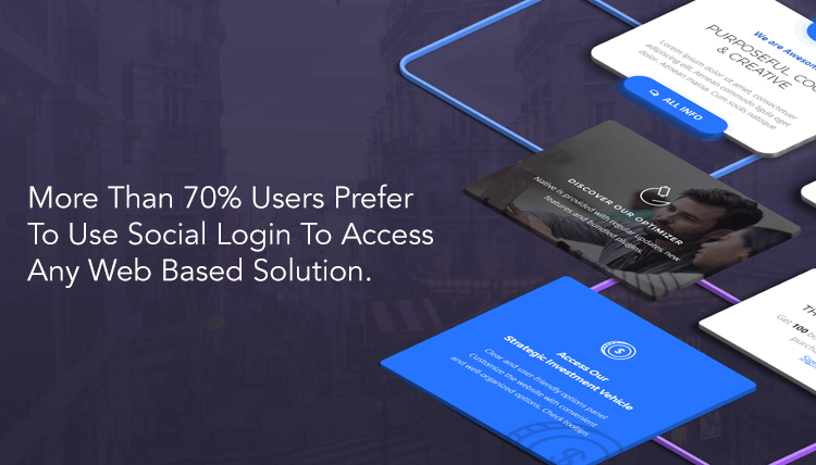 more than 70% users prefer to use social login to access web based solutions